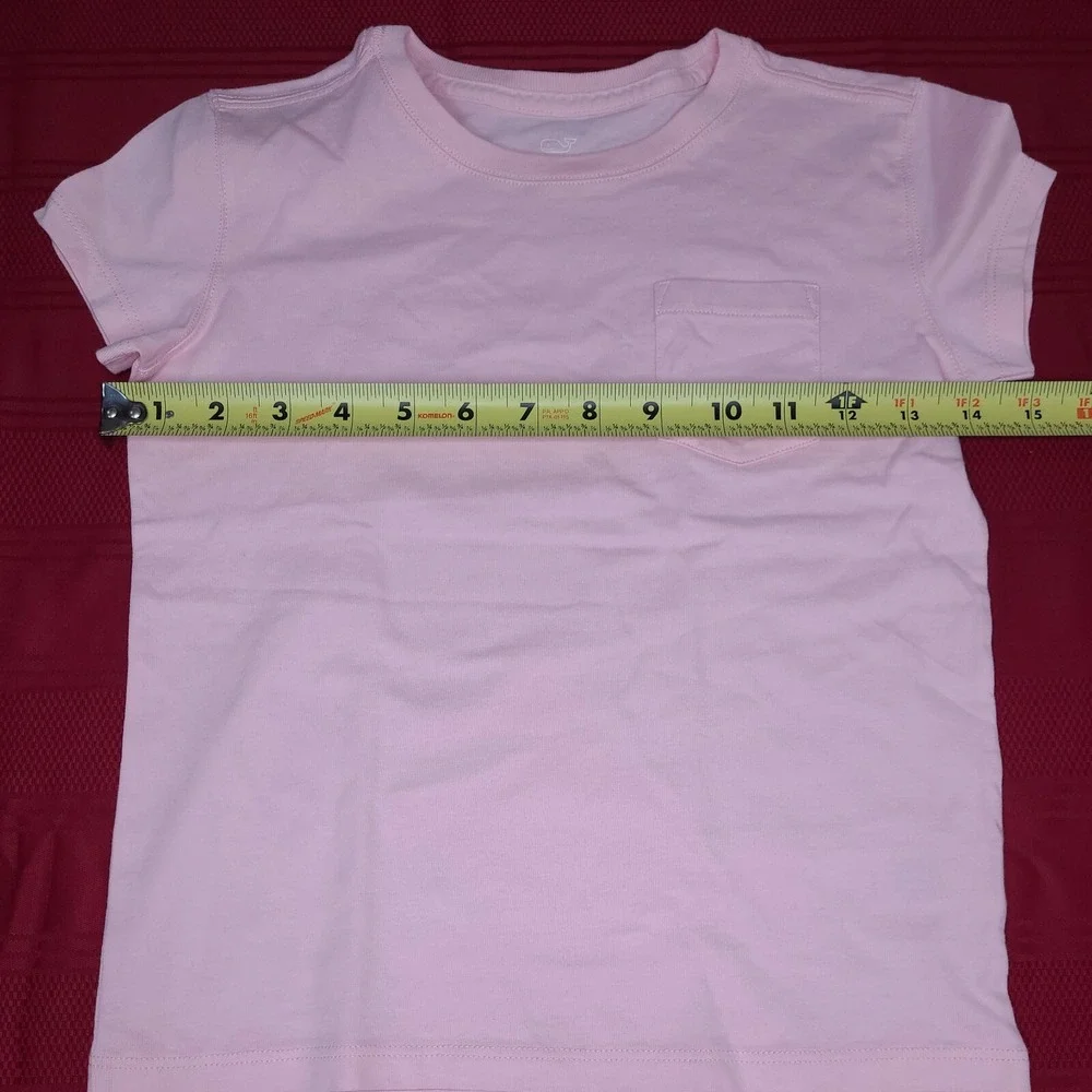 2 PK Vineyard Vines Pink TShirt Girls Sz XS(5-6) Solid Pocket Retail $29.50 Each